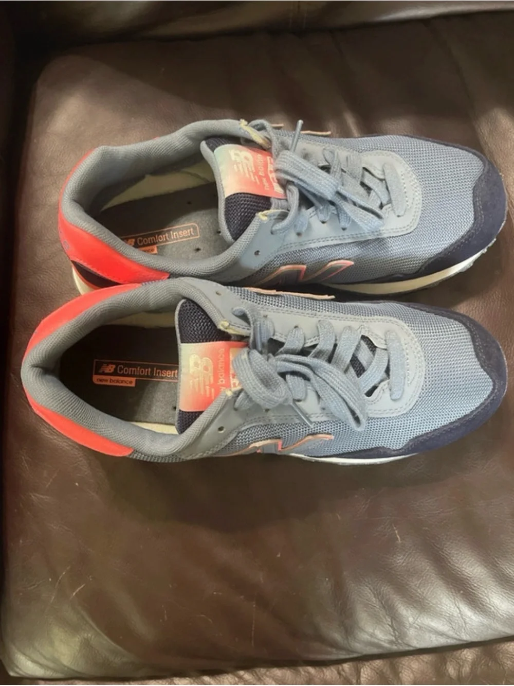 Women’s 9.5 New Balance Blue and Coral Sneakers